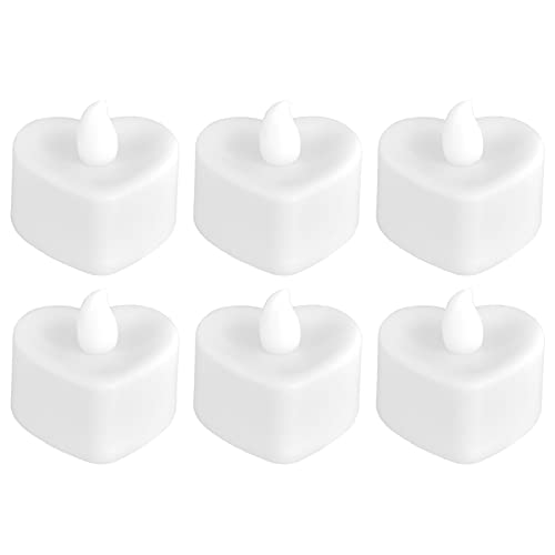Fafeicy 6pcs Flameless LED Candles Battery Operated Tea Lights, Herzförmig Romantisches Warmes Weißes Licht für Hochzeitstisch Dekoration Party Requisiten Fafeicy 6pcs Flameless LED Candles Battery Operated Tea Lights, Herzförmig Romantisches Warmes Weißes Licht für Hochzeitstisch Dekoration Party Requisiten von Fafeicy