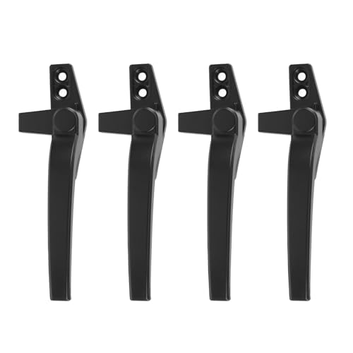 Fafeicy Aluminiumlegierung Fenster Griff Sicherheitsschloss Hardware für Flache Offene Externe Push -Casements, Langlebiges Material (BLACK) von Fafeicy
