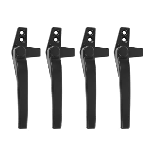 Fafeicy Aluminiumlegierung Fenster Griff Sicherheitsschloss Hardware für Flache Offene Externe Push -Casements, Langlebiges Material (BLACK) von Fafeicy