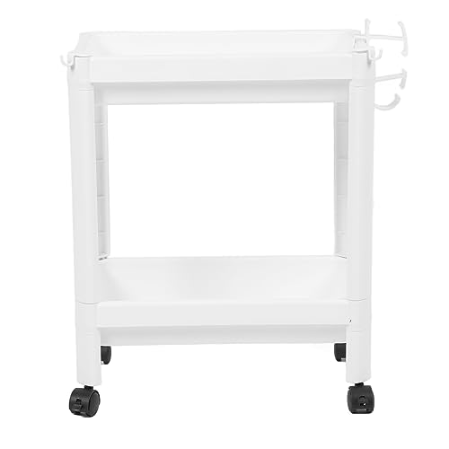 Fafeicy Badezimmerturm Regal Weiß Langlebiger Lager Rack Organizer Ecke Freistehendes Regal für Küchenschlafzimmer, 4 X Aufbewahrungskorb 12 X Stützstange (2 Schichten (mit Rädern)) von Fafeicy