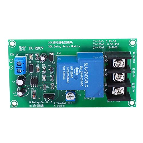 Fafeicy DC 12V Zeitverzögerungsrelaismodul mit 0,1-5 Sekunden Zeitbereich, Relay Timer Board, mit 1% Verzögerungsgenauigkeit und Rückwärtssicherungsschutz von Fafeicy