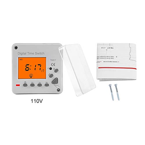 Fafeicy Digital Timer Programmierbarer Elektrischer Schalter mit Backlight Display 220 V 110 V 168 Stunden Einstellung für Haushaltsgeräte und Außenbeleuchtung (220VAC TM617-2) von Fafeicy
