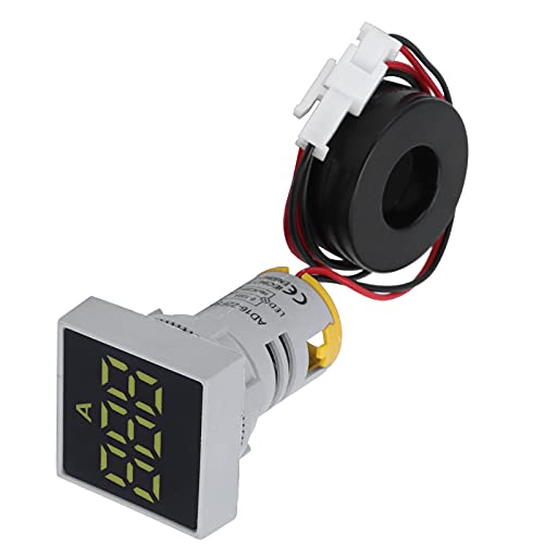 Fafeicy Digitales Amperemeter, AD16‑22FSA AC 220V Digitaler Strommesser Quadratische Signalleuchte Strommesser Mattes Panel Amperemeter Signalanzeigeleuchte, für Strom, Telekommunikation(Gelb) von Fafeicy