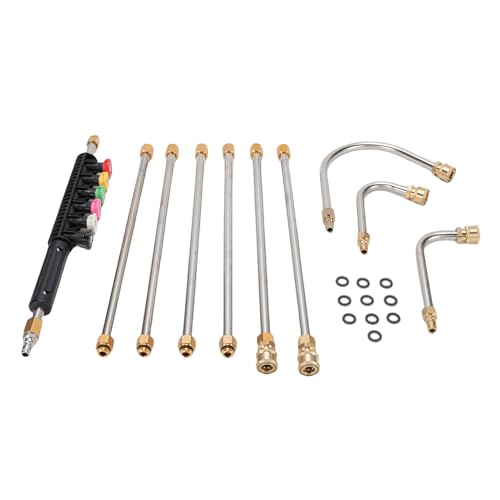 Fafeicy Druckscheibe -Verlängerung Stab Set 4000psi mit Gekrümmten Stangen und 6 Düsenspitzen Zum Reinigen von Fahrzeugen Fafeicy Druckscheibe -Verlängerung Stab Set 4000psi mit Gekrümmten Stangen und 6 Düsenspitzen Zum Reinigen von Fahrzeugen von Fafeicy