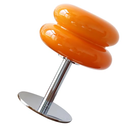 Fafeicy Elegante Glas Macaron Tischlampe Drei Farbdimmelbare Schreibtischlampe USB -Kinderlampe für Schlafzimmer, Süße Nachtlampe (ORANGE) von Fafeicy