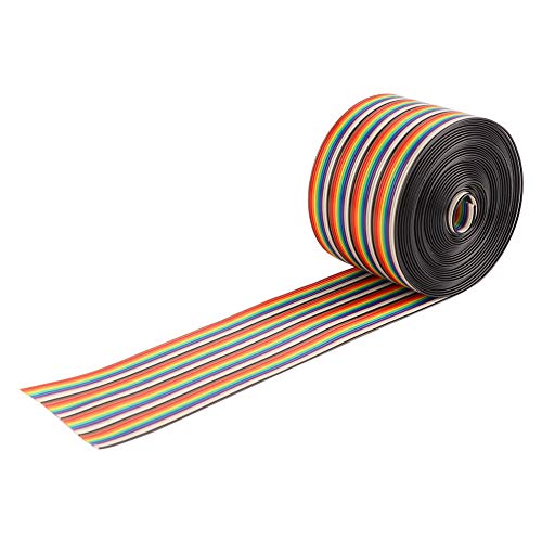 Fafeicy Flachbandkabel, 1.27 mm Abstand Pitch Kabel, 40P Rainbow Flachbandkabel, mit Drahtbreite 5,08 cm(5meters) von Fafeicy