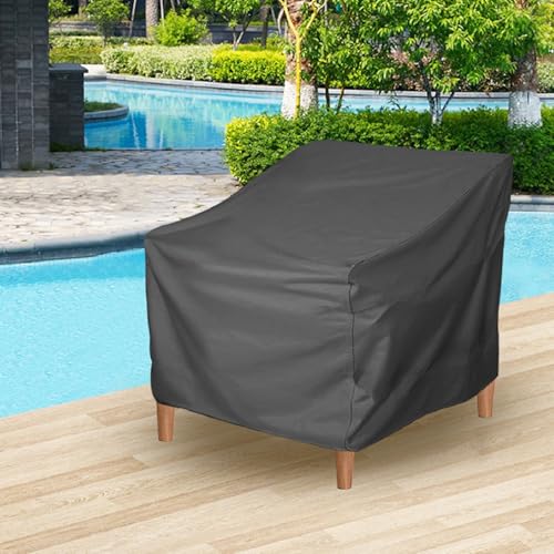 Fafeicy Gartenmöbelabdeckung, Wasserdichte Stuhlabdeckung auf der Terrasse Hat Dauerhafte Tragbare Sachen der Terrassen - -Salonstühle (BLACK) von Fafeicy
