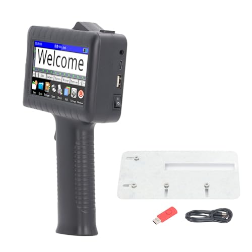 Fafeicy Handheld-Tintenstrahldrucker, Handheld-Tintenstrahldrucker HD-LED-Touchscreen-Handheld-Drucker Unterstützt Verschiedene Schriftarten und Mehrere Sprachen für von Fafeicy