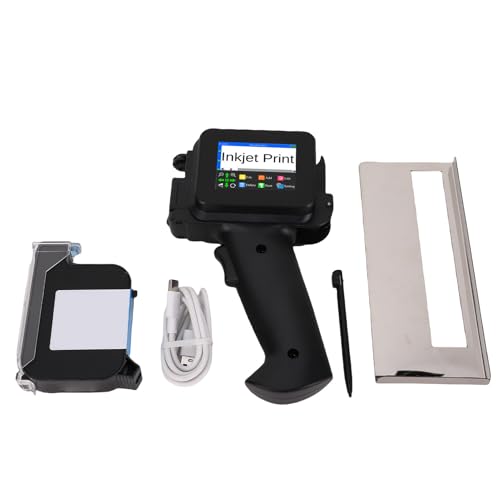 Fafeicy Handheld -Tintenstrahldrucker, Tragbarer Tintenstrahldrucker Mobiler Inkjet -Drucker 600DPI mit 42 Ml Schnelltrocknen Schwarzer Tintenbehälter für Textbezeichnungen Grafiken auf von Fafeicy