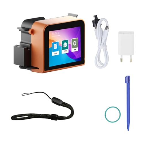 Fafeicy Handheld-Tintenstrahldrucker HD-LED-Touchscreen Tragbare Druckmaschine 100-240 V, Einfacher Transport, Breite Anwendung für Holz, Papier, Glas (EU-Stecker) von Fafeicy