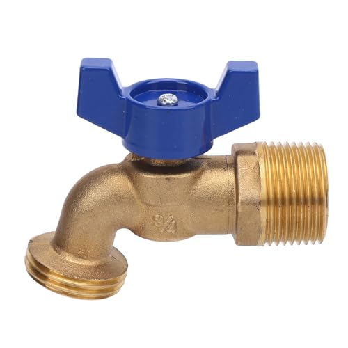 Fafeicy Messing-Schlauchanschluss, 3/4 Zoll Außengewinde, Wasserhahnventil, Gartenhahn mit Vierteldrehungs-Kugelhahn für die Landschaftsbewässerung und den Wasserverbrauch Im Freien von Fafeicy