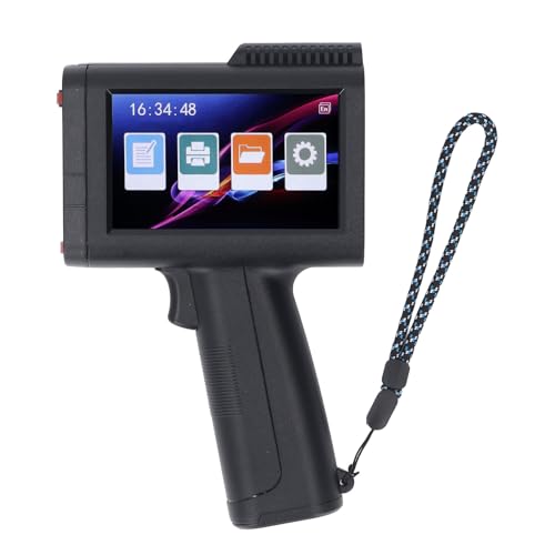 Fafeicy Mini-Tintenstrahldrucker, Smart 4-CPU, 4,3-Zoll-Touchscreen, 600 DPI, Tragbarer Tintenstrahldrucker mit Farb-Touchscreen, Einfaches UI-Schnittstellendesign (EU-Stecker 100–240 V) von Fafeicy