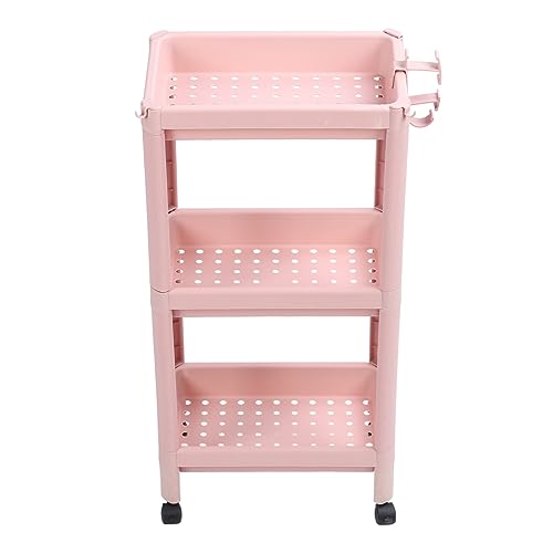 Fafeicy Multi -Layer -Badbodenbodenregal Rosa Standing Regal Einheit Haltbarer Organizer für Badezimmer Schmale Spaltstandorte Kunststoff Plastik (3 Schichten (mit Rädern)) von Fafeicy