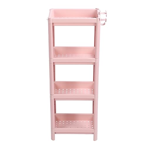 Fafeicy Multi -Layer -Badbodenbodenregal Rosa Standing Regal Einheit Haltbarer Organizer für Badezimmer Schmale Spaltstandorte Kunststoff Plastik (4 Schichten) von Fafeicy