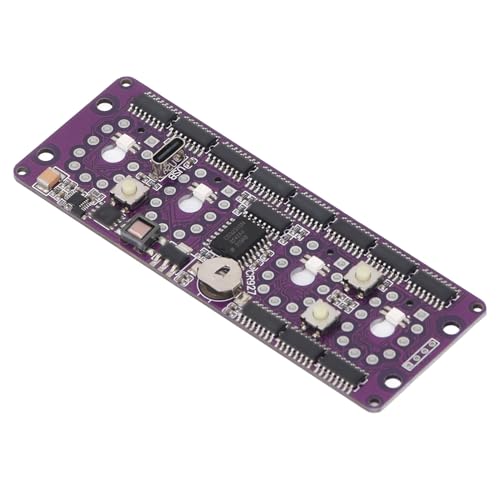 Fafeicy Nixie Tube Clock Circuit Board, Nixie Clock -Modul Nixie Glow Clock mit Mehreren Hinterleuchteten Farben 12/24 Stunden Format Einfacher Zeiteinstellung für Digital Uhr von Fafeicy