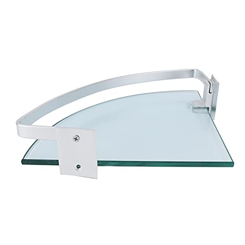 Fafeicy Organisieren Sie Ihr Badezimmer und Ihre Küche mit Platzsparender Glasregalhalterin, Recyceltes Regaldesign für Haushaltsvorräte, Aluminium + Temperiertes Glasmaterial von Fafeicy