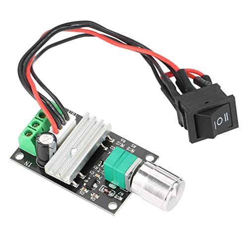 Fafeicy PWM DC-Motordrehzahlregler, 3A 6V 12V 24V Umschaltbarer Regler, mit Schalter, kann ändert die Drehrichtung von Fafeicy