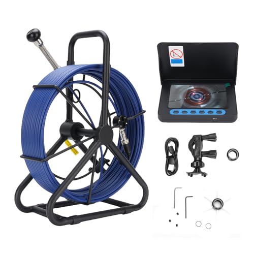 Fafeicy Professionelle Abwasserkontrollkamera 50m 1080p HD 5in Bildschirm IP68 Water of LED -Leuchten 32 G DVR 5000mAh Batterie für Abflussrohrleitungen Endoskop -Rohrleitung Wartung von Fafeicy