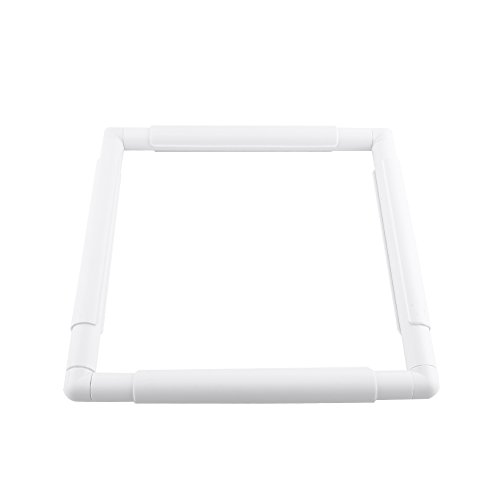 Fafeicy Quadratischer Stickrahmen Kunststoff Kreuzstichrahmen Quadratisch Rechteck Kunststoff Cliprahmen für Stick Kreuzstich Quilting Needlepoint Tool (27.9*27.9cm) - Weiß, Polypropylen (PP) von Fafeicy