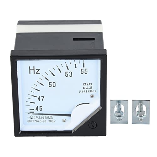 Fafeicy 45-55Hz Square Panel Frequenzmesser, AC 380V 1.5 Hochgenauer Frequenztester Leistungsmesser Schaltkastenmesser, wird hauptsächlich in Industrie- und Bergbauunternehmen von Fafeicy