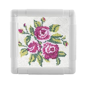 Fafeicy Stickrahmen Kunststoffkreuzstichrahmen Quadratisch Weiß Polypropylen (PP) 20.3 * 20.3cm von Fafeicy