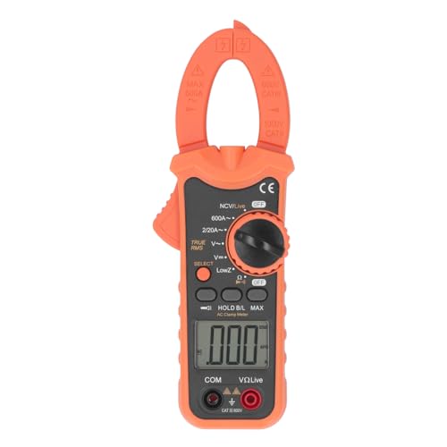 Fafeicy Stromspannungswiderstandsklemme Messgerät, LCD -Anzeige NCV True RMS -Multimeter mit Taschenlampe für die Kapazität von Messungen, Widerstand, Widerstand von Fafeicy
