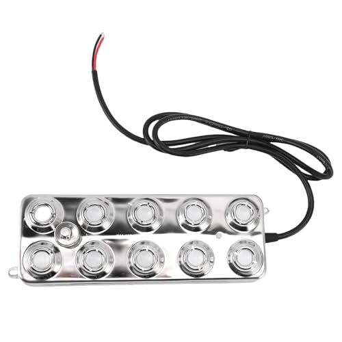 Fafeicy Ultraschall Nebel, 10 Kopfnebelhersteller 7L/H Edelstahl Ruhige Misting -Gerät mit 5 M Kabel IP67 Wasserdichtes Netzteil für Teichlandschaftsrosselgrockenpool von Fafeicy