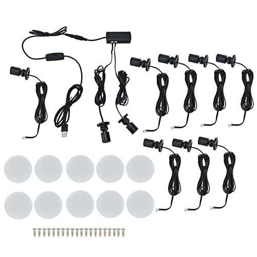 Fafeicy Vitrinenleuchte 1W, LED-Schrankleuchte USB, Moderne Garderoben-Deckenleuchte für Garderobe, Ausstellungshalle(eins ziehen zehn) von Fafeicy