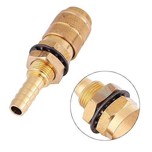 Fafeicy Wasser Gekühlter Gasadapter Schnellschlauchanschluss Anschließend Mig Tig Schweißer Torch Einfache Installation Haltbar Gebrauch Rotes Messingblau (Messingfarbe) von Fafeicy