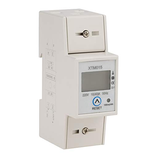 Fafeicy XTM015 DIN-Schienen-Stromzähler, 220 V 10 (40) Ein digitaler 1-Phasen-2-Draht-2P-DIN-Schienen-Stromzähler zur Messung des aktiven Energieverbrauchs, Genauigkeit der Klasse 1 von Fafeicy