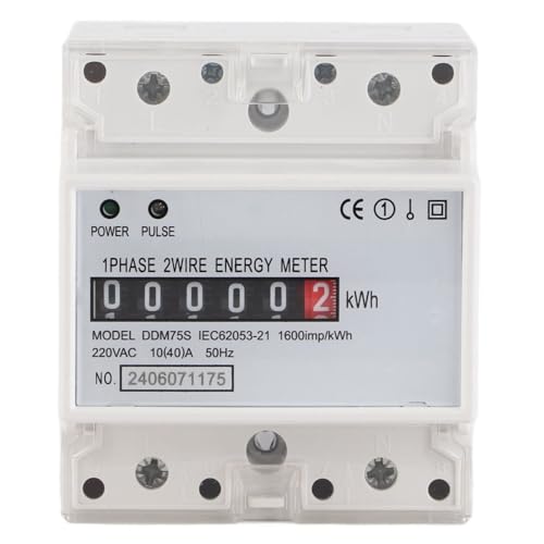 KWh Zähler Digitaler Stromzähler Hutschiene 1-phasiger 4P LED Din Schienen Stromverbrauch Messgerät Wattmeter Energiezähler 10(40) A von Fafeicy