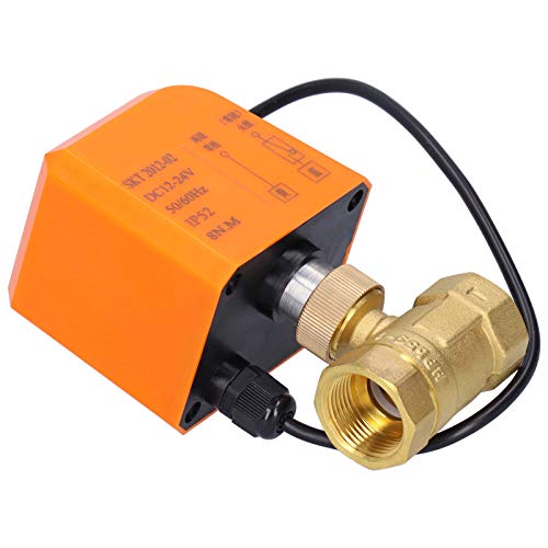Kugelhahn, Motorisierter Kugelhahn, 2-Wege-elektrischer Kugelhahn DC12/24 V DN20 2-Draht-Messing-Kugelhahn Verbindungsmethode Rohr, Industrie-Kugelhähne von Fafeicy