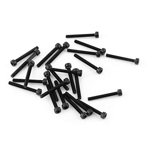 M3 Black Sechskant Innensechskantschraube 12,9 Grad Innensechskant Schrauben Verbindungselement aus legiertem Kohlenstoffstahl Reparaturwerkzeugzubehör (M3*25mm【half tooth】 24pcs/pack) von Fafeicy