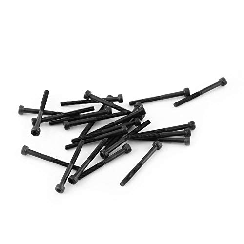 M3 Black Sechskant Innensechskantschraube 12,9 Grad Verbindungselement aus legiertem Kohlenstoffstahl Reparaturwerkzeugzubehör Befestigungsteile(M3*35mm【half tooth】 24pcs/pack) von Fafeicy