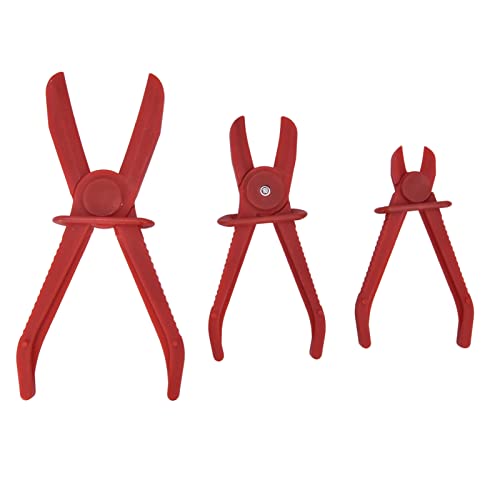 Schlauchklemmzange, 3-teiliges Schlauchklemmzangen-Kraftstoffleitungs-Bremsklemmen-Nylon-Werkzeug-Kit Schlauch-Klemmzangen-Set Gemischte Größen Rot, Schraubstockgriffe und Feststellzangen von Fafeicy