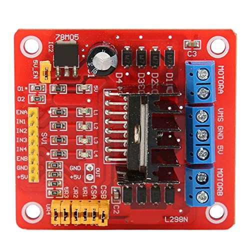 Schrittmotor-Treibermodul, L298N Doppel-H-Brücken-DC-Schrittmotor-Treibermodul, Multifunktionales Motor-Controller-Board, DC-Schrittmotor, Steuerung von Fafeicy