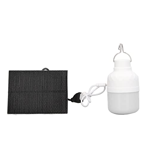 Solarbetriebene LED-Glühbirne, Solarbetriebene LED-Glühbirne, 40 W, 5000 K, 1500 Lm, Tragbare LED-Glühbirne mit 3 W, 5 V Solarpanel für Camping, Angeln, LED-Glühbirnen von Fafeicy