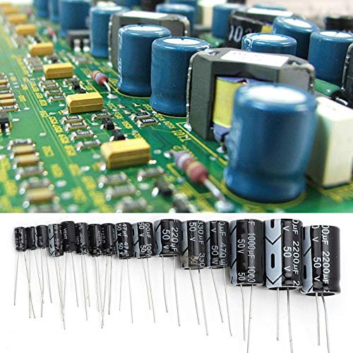 Sortimentskit für Elektrolytkondensatoren 150Pcs 15 Werte - Elektrolytkondensator 1uF bis 2200uF 50V, für Aurdiono Hobby Electronics, Audio-Video-Projekt, mit Aufbewahrungsbox von Fafeicy