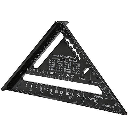 Dreieck Winkelmesser 7 Zoll Metrische Zimmererwinkel Aluminium Hochpräzises Dreieck Lineal Dach Zimmermann Winkel Winkelmesser(Metric) von Fafeicy