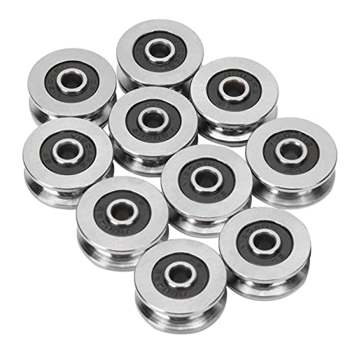 Fafeicy 10 Stück V-Nut-Kugellager, TV0418 4 * 18 * 8 mm Lager Stahl V-Nut-Schienenrollenlager Führungsschienenlager, für Motoren, Spielzeug, Instrumente und Messgeräte (1) von Fafeicy
