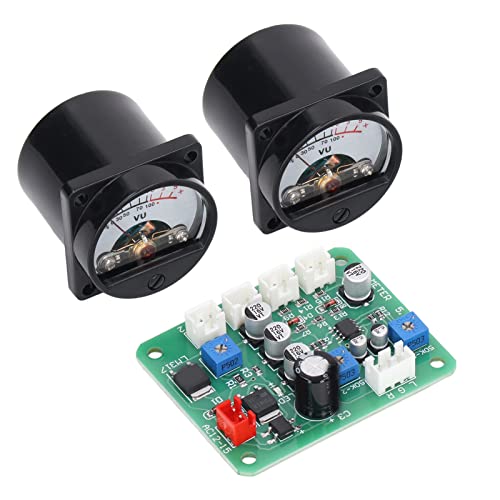 VU-Meter-Panel, VU-Meter-Panel-Kit, 2 Stück, VU-Meter, Warme Hintergrundbeleuchtung, Aufnahme, Audiopegel, Verstärker mit Treiberplatine und Kabel, Audio-Komponentenverstärker von Fafeicy