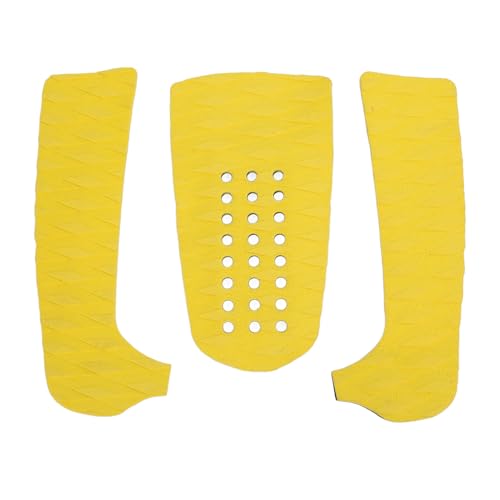 Fafeims 3-teilige Eva-Surfbrett-Traktionspads, Rutschfester, Zuschneidbarer Deckgriff für Longboard, Shortboard, Paddleboard (Yellow) von Fafeims