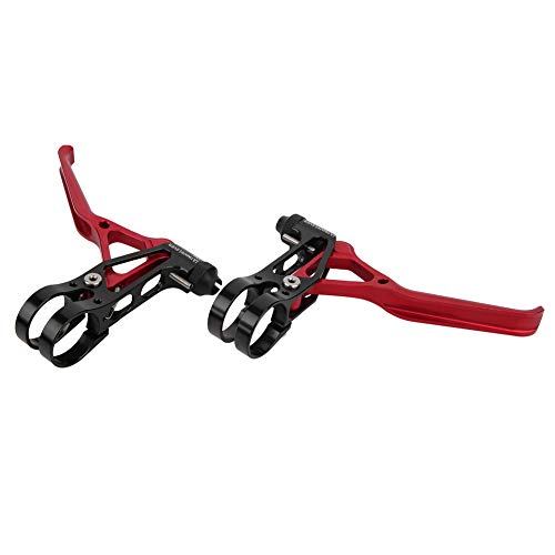 Fafeims Aluminiumlegierung Bremsgriff Leichter Bremshebel für Mountainbike -Lenker Schwarz, Rot für Outdoor -Sportliebhaber (Schwarz Rot) von Fafeims