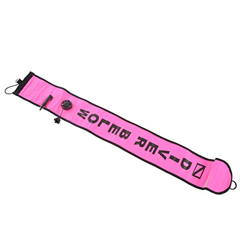 Fafeims Bate eines Aufblasbaren Oberflächenmarkers von überlegener Qualität für U -Boot -Tauchen mit Edelstahlring und Reflektierenden Streifen, Perfekt für Erfahrene Taucher (PINK) von Fafeims