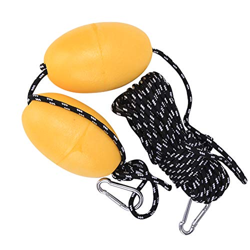 Fafeims Boje Schwimmende Kugel Kajak Floating Ball Hook Lash -Seilset für Kajak -Driftanker Gelbe Weiße Schwarze Nylon Nylon Kabel Eva Schaum (Doppelkugel-Seilset in Weiß und Schwarz) von Fafeims