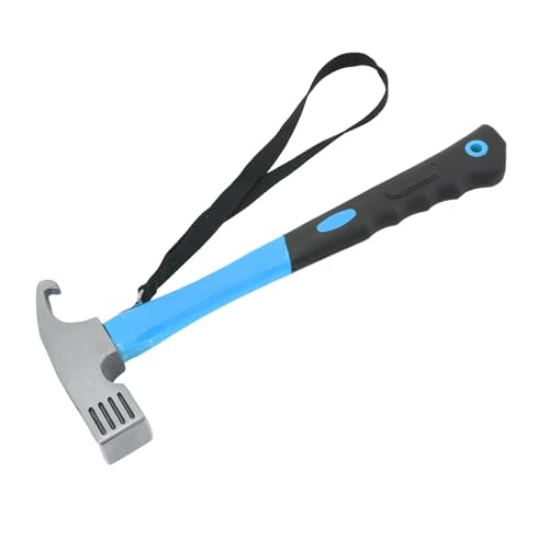 Fafeims Klauen Hammer, ABS Gummi Griff Eisen Hammer mit Hawkbill Gebogenem Haken und Hängendem Seil für Outdoor Camping Home DIY-Projekte (BLUE) von Fafeims
