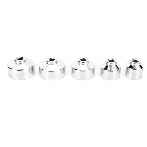 Fafeims Ölfilterschlüssel Kit 5PCS Universal Cap Entfernung Werkzeug Set mit Stahlwerkzeugkastenlager für Autoreparatur 3/8-Zoll-Quadrat-Kopf-Material von Fafeims
