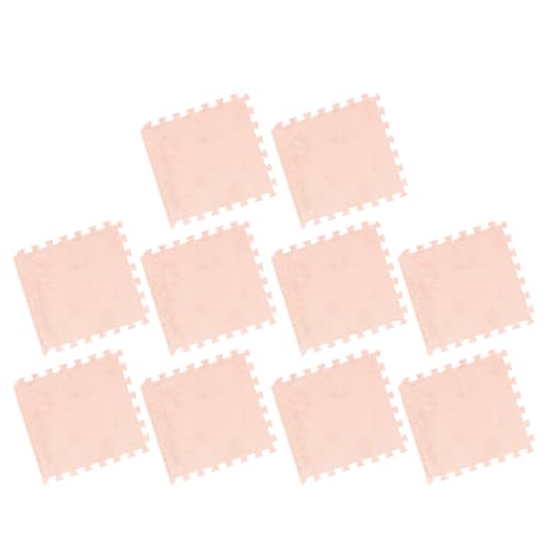 Fafeims Plüschschaum Ineinandergreigender Bodenmatte mit Gleitender Weichpuzzle-Teppichfliesen, Einfache Installation für Schlafzimmer (Kamel) von Fafeims
