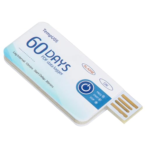 Fafeims Temperaturrekorder Genau und Empfindlich, Kompakt und Funktional, Bequemer USB -Anschluss für PC oder Mobiltelefon, Einfacher Zugriff auf PDF -Bericht, die Häufig Zur Überwachung (TempU05) von Fafeims