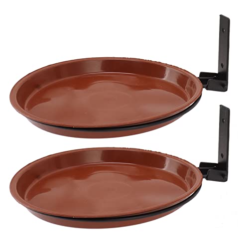 Fafeims Vogelbad für Draußen, Vintage Freistehende Vogelbad mit Futtermittelschale, Garten -Terrasse - (2 Töpfe und 2 Halterungen) von Fafeims